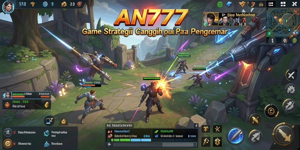 Tangkapan layar AN777 menunjukkan pertempuran strategi yang intens dan seru.