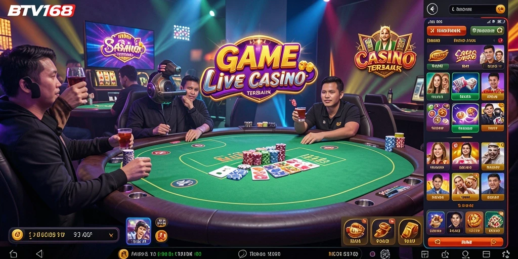 Tampilan gameplay Live Casino yang seru dan interaktif di BTV168.