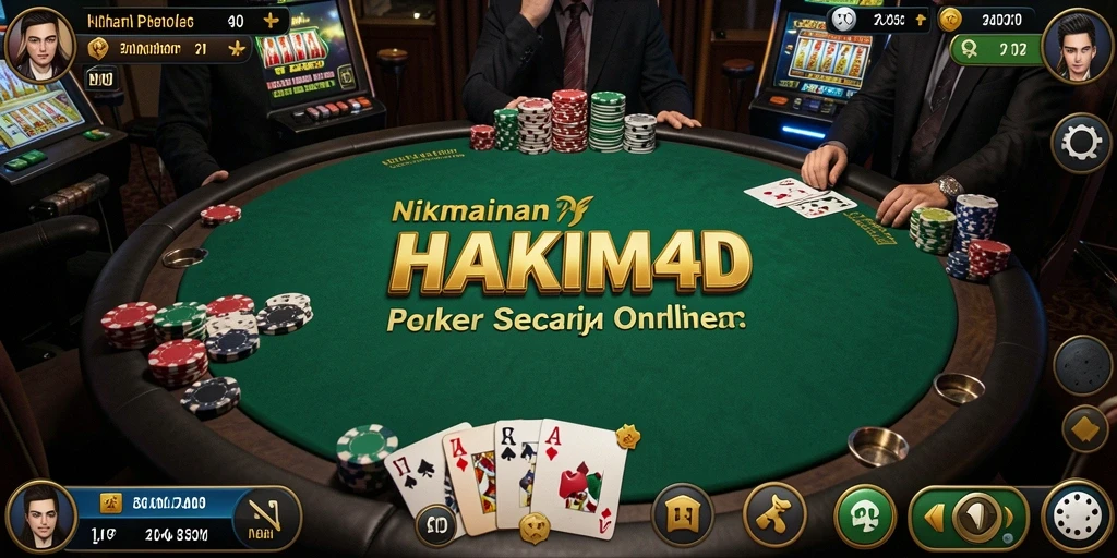 Gameplay menarik dan seru di HAKIM4D dengan suasana poker yang nyata.