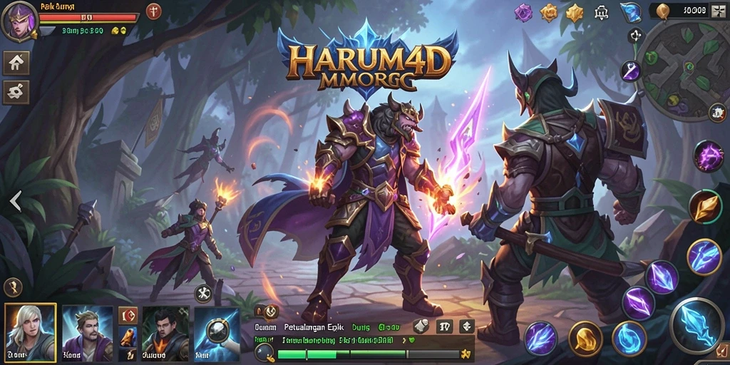 Tampak menegangkan dalam pertempuran epik di HARUM4D, dunia MMORPG yang memukau.
