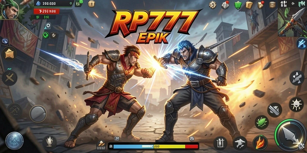 Tampilan gameplay RP777 yang menegangkan dan seru saat bertarung.