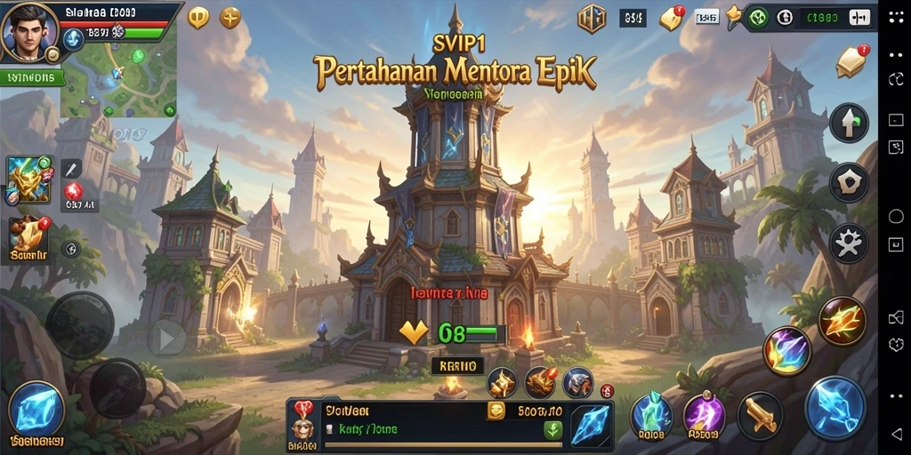 Gameplay menegangkan di SVIP1 dengan pertahanan menara.